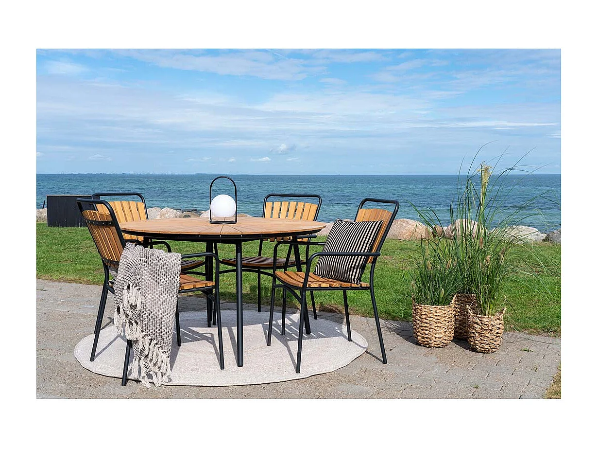 Cleveland tuinstoel teak,zwart.