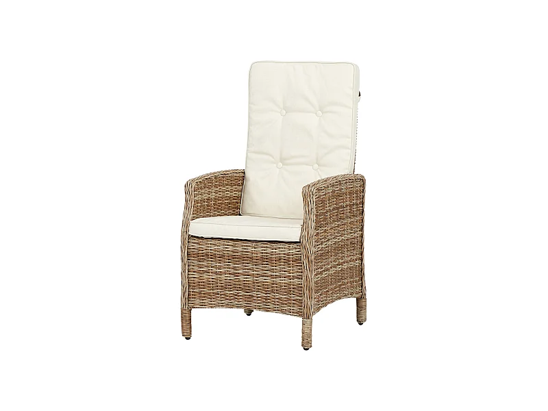 Gram Gartenstuhl inkl. Kissen, mit Pumpe, natur und offwhite.