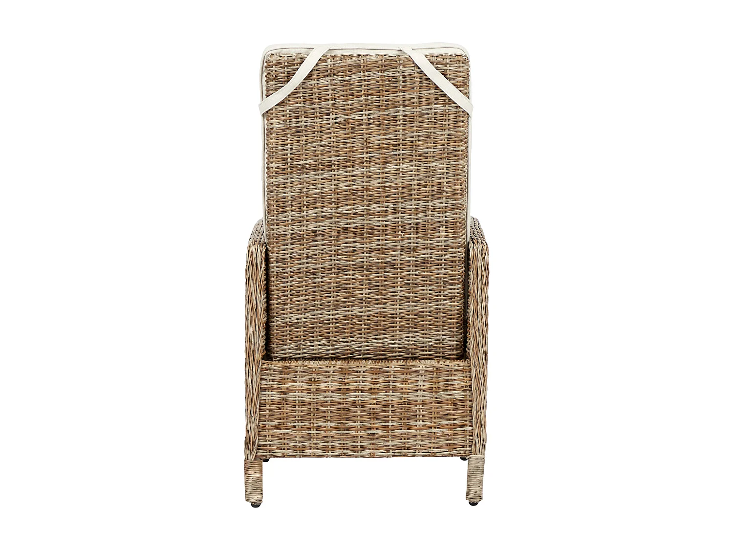 Gram Chaise de jardin avec support d'assise et poignée d'inclinaison, naturel et blanc cassé.