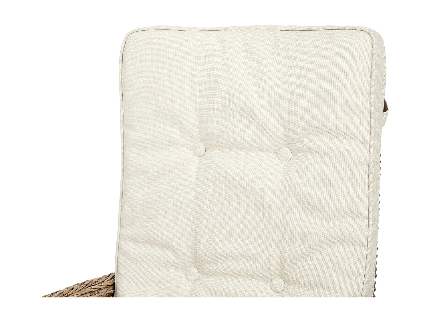 Gram Chaise de jardin avec support d'assise et poignée d'inclinaison, naturel et blanc cassé.