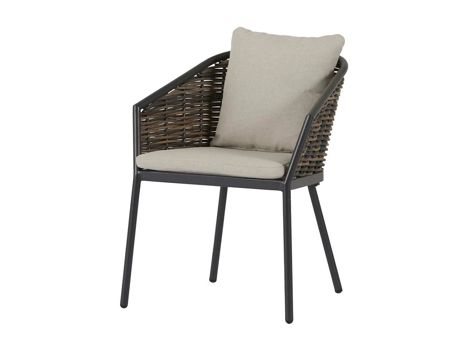 Daniella chaise de jardin avec coussin marron.