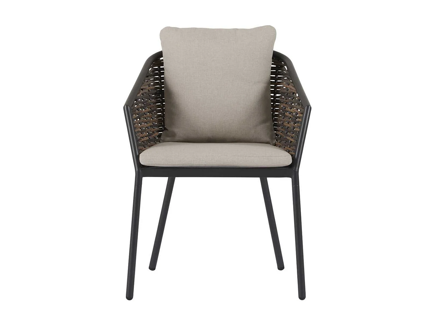 Daniella chaise de jardin avec coussin marron.