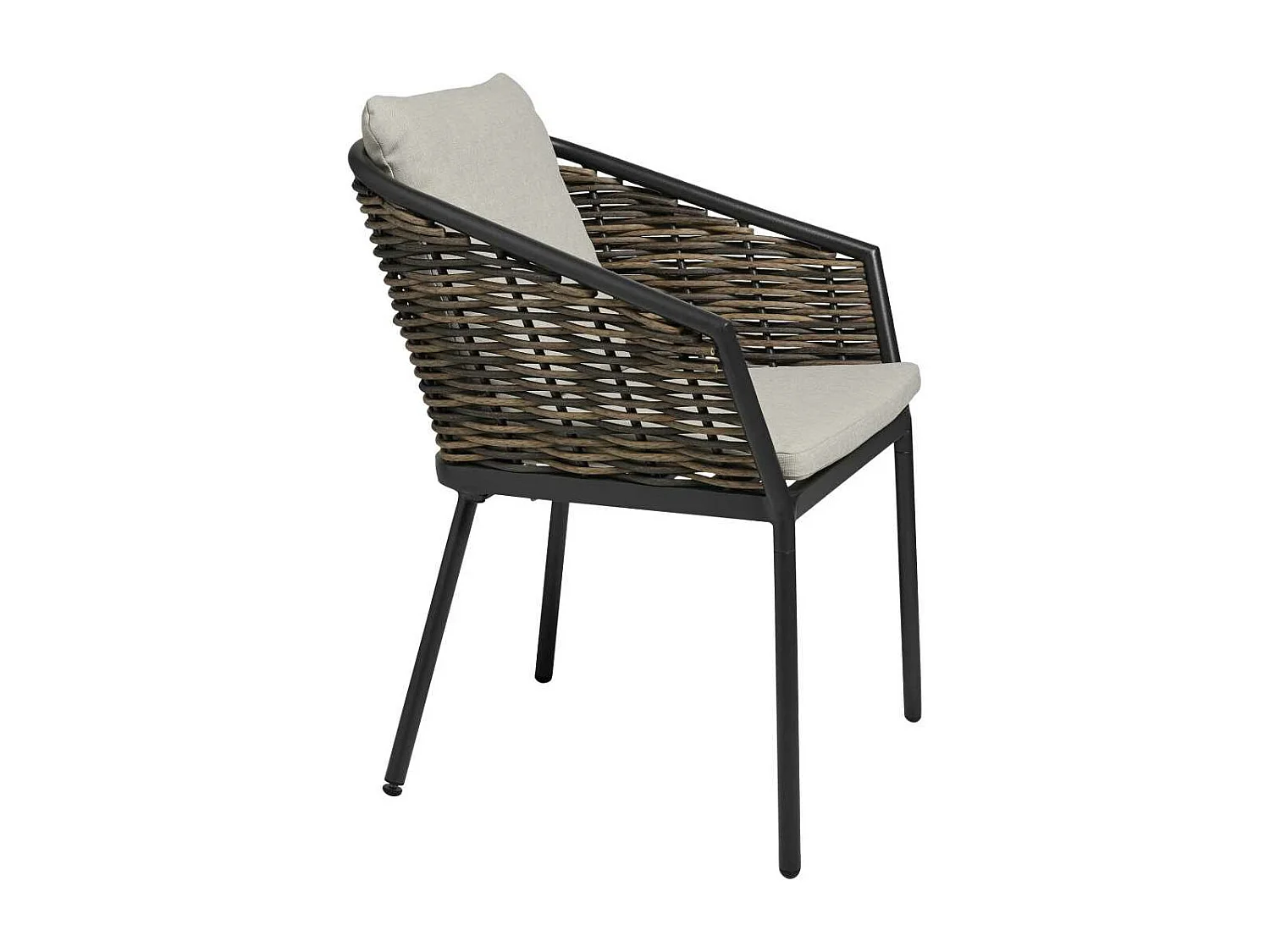 Daniella chaise de jardin avec coussin marron.