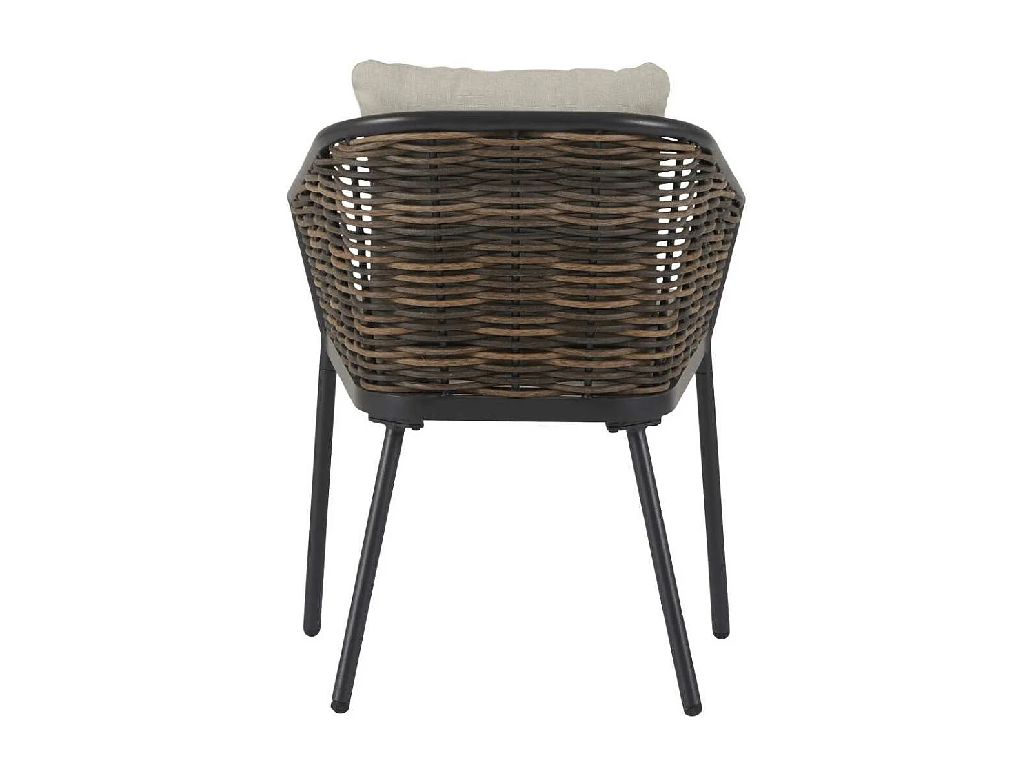 Daniella chaise de jardin avec coussin marron.