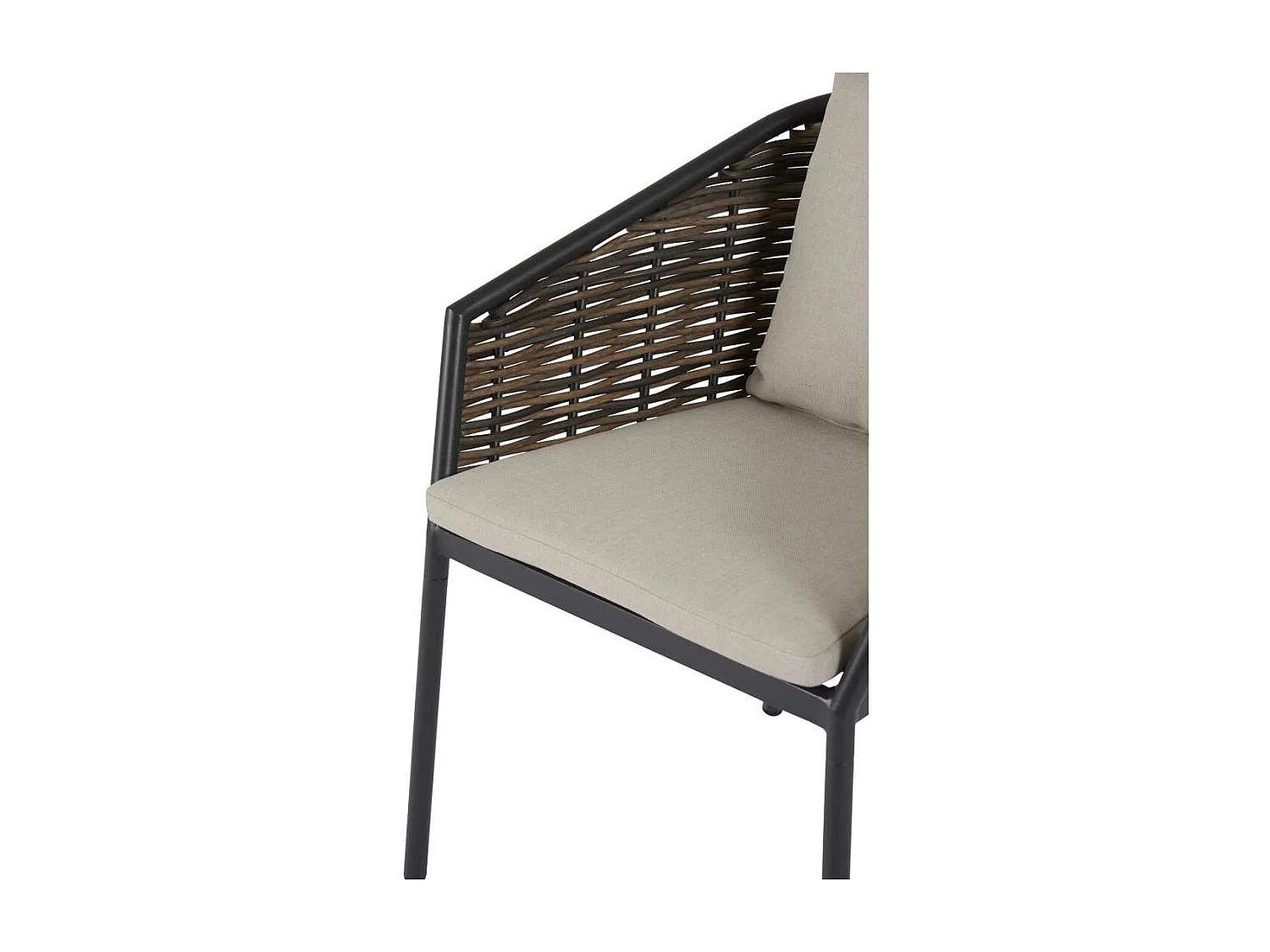 Daniella chaise de jardin avec coussin marron.