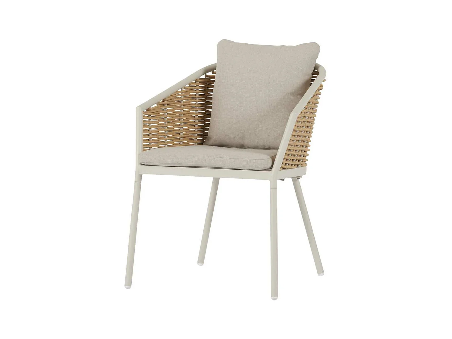 Daniella chaise de jardin avec coussin naturel,gris.