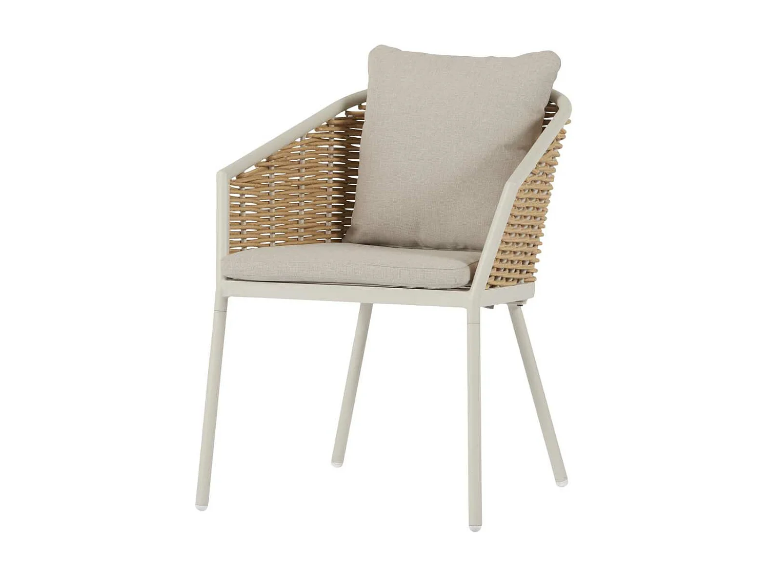 Daniella chaise de jardin avec coussin naturel,gris.