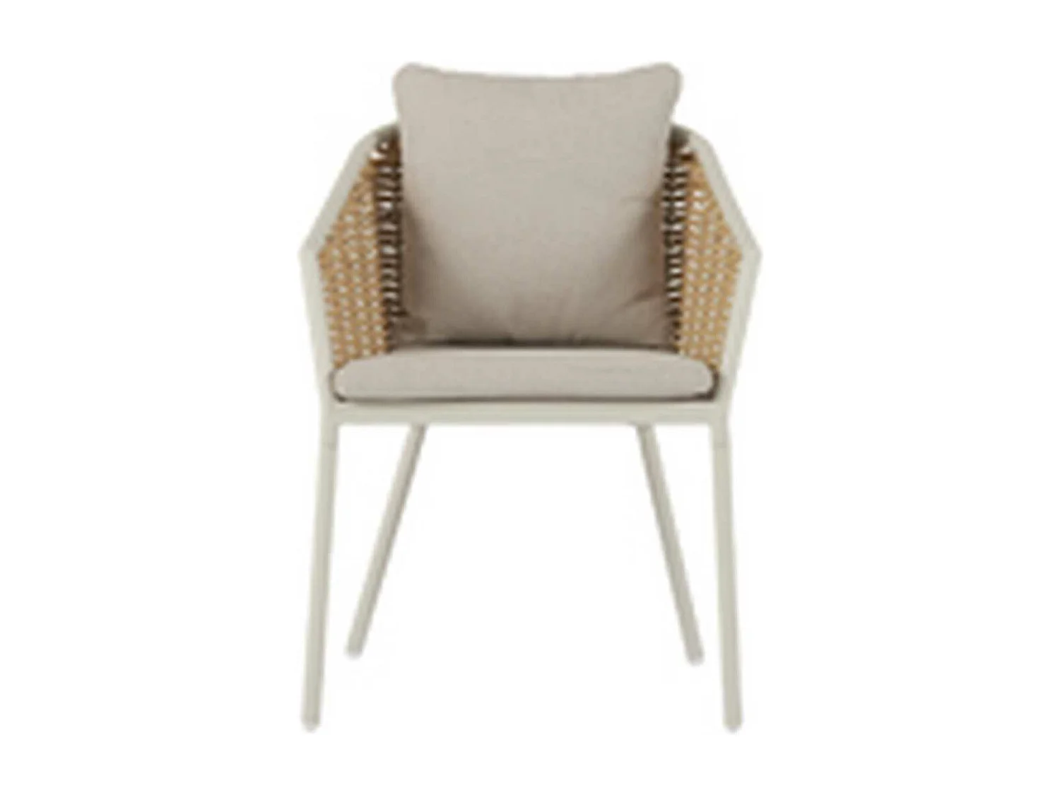 Daniella chaise de jardin avec coussin naturel,gris.