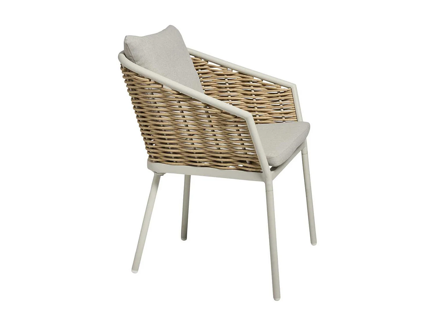 Daniella chaise de jardin avec coussin naturel,gris.