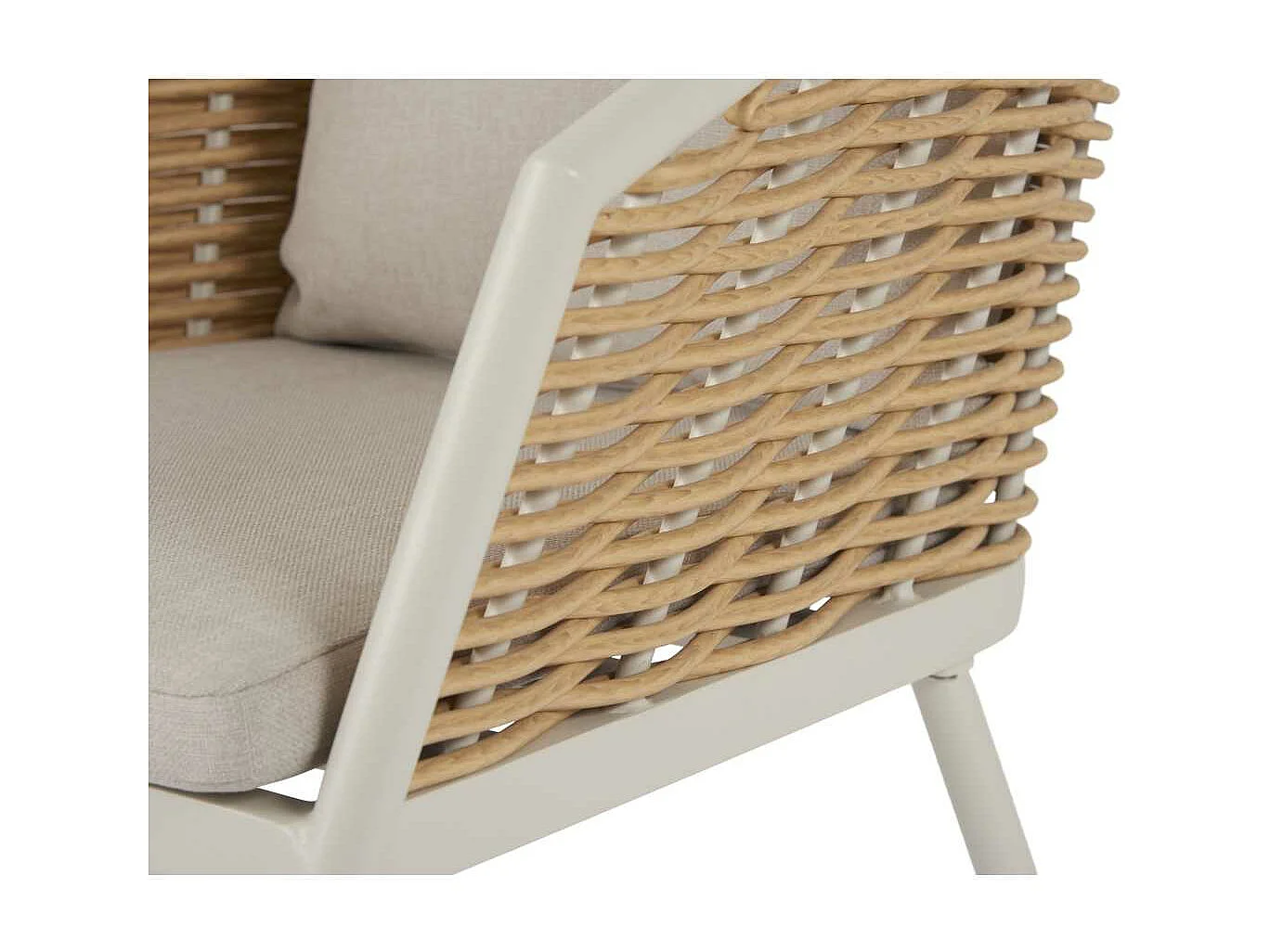 Daniella chaise de jardin avec coussin naturel,gris.