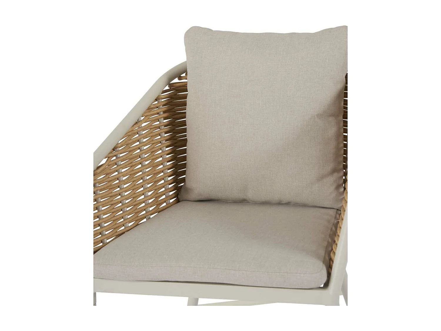 Daniella chaise de jardin avec coussin naturel,gris.