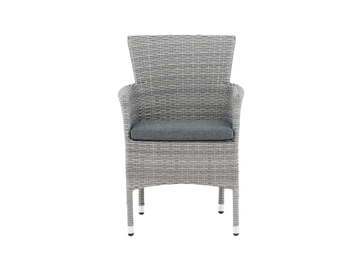 Malina chaise de jardin avec coussin de jardin gris.