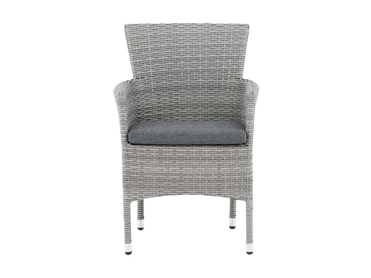 Malina chaise de jardin avec coussin de jardin gris.
