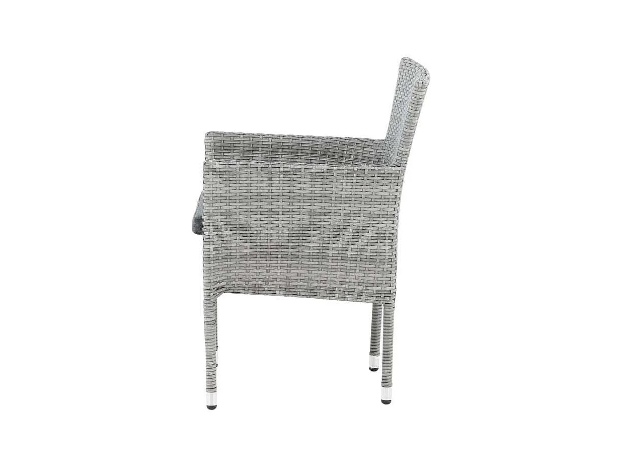 Malina chaise de jardin avec coussin de jardin gris.