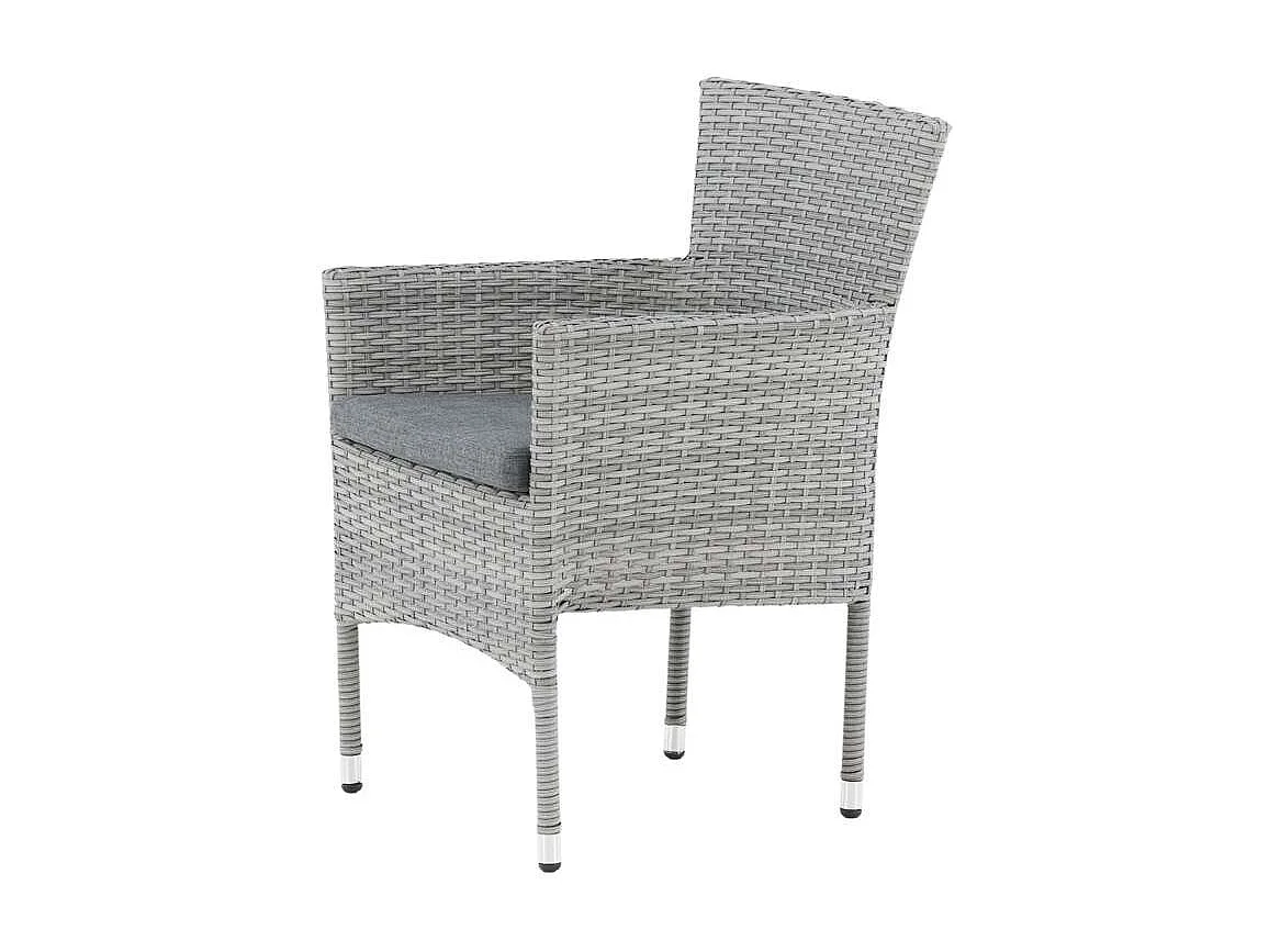 Malina chaise de jardin avec coussin de jardin gris.