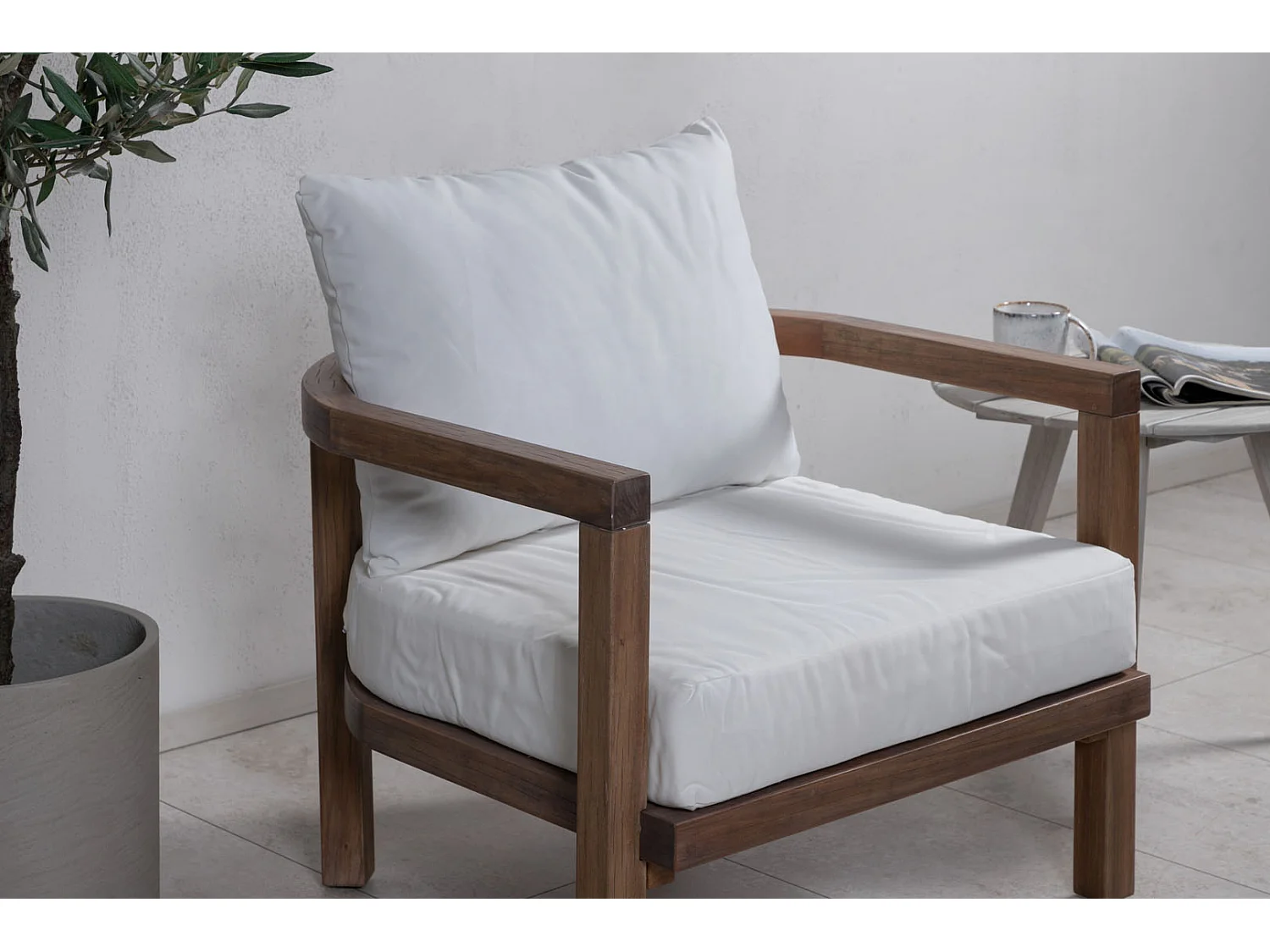 Erica tuinstoel wit, natuur.