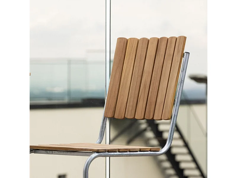 Chaise de Jardin en Teck "Holmsund" 87cm Naturel