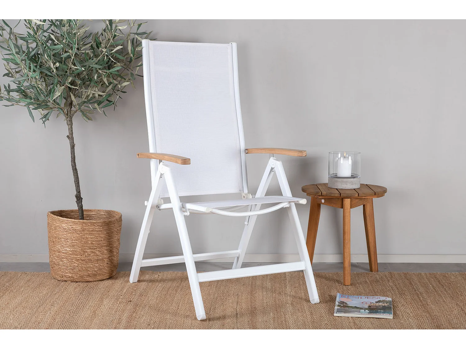 Panama Chaise de jardin réglable, blanc.