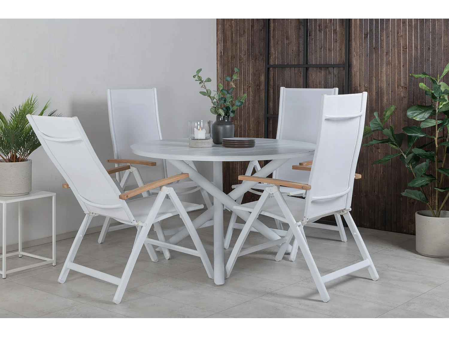 Panama Chaise de jardin réglable, blanc.