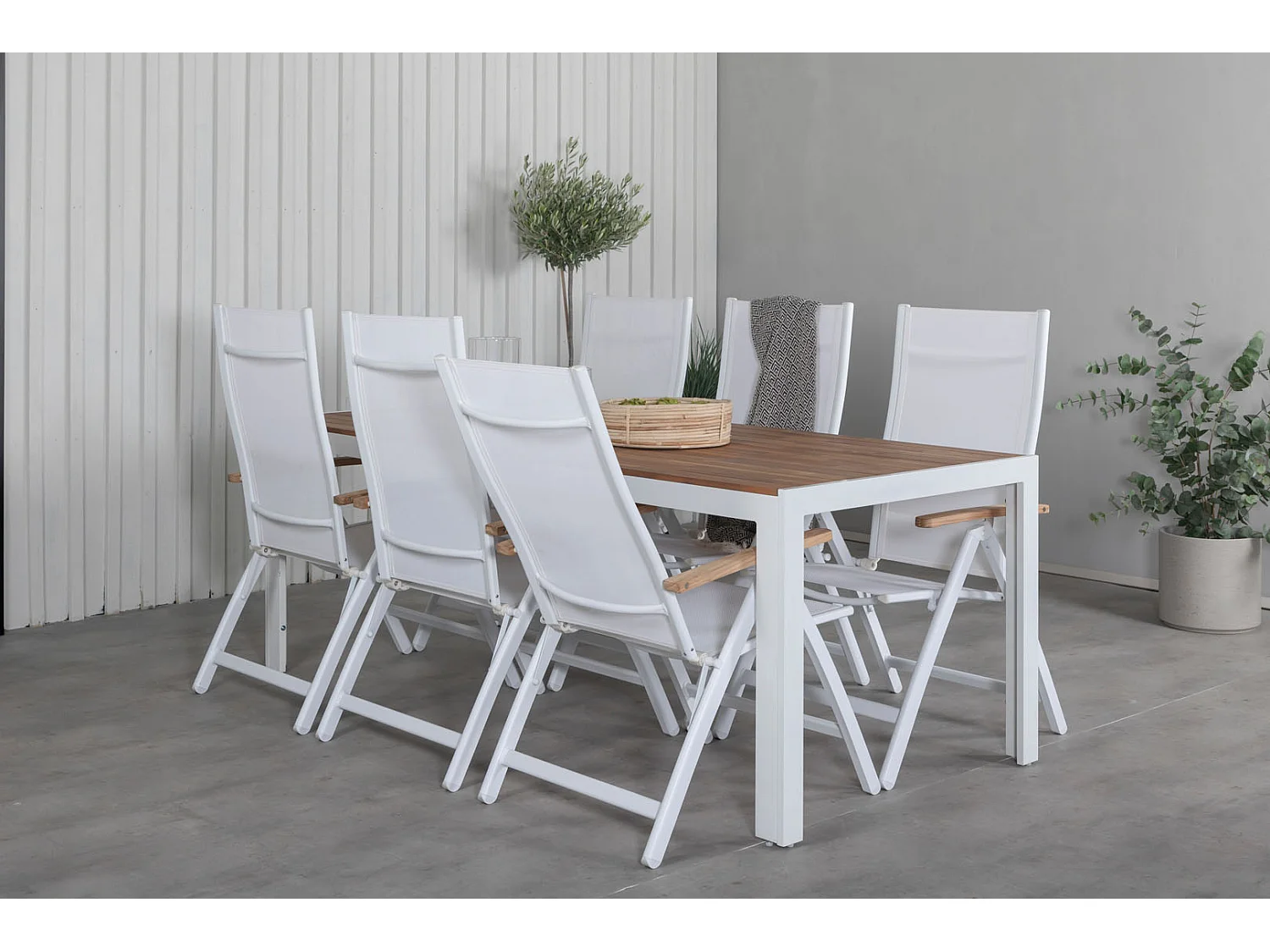 Panama Chaise de jardin réglable, blanc.