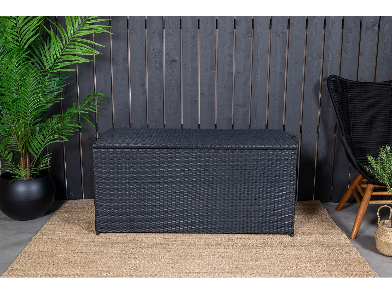 Coffre de Jardin "London" 130cm Noir