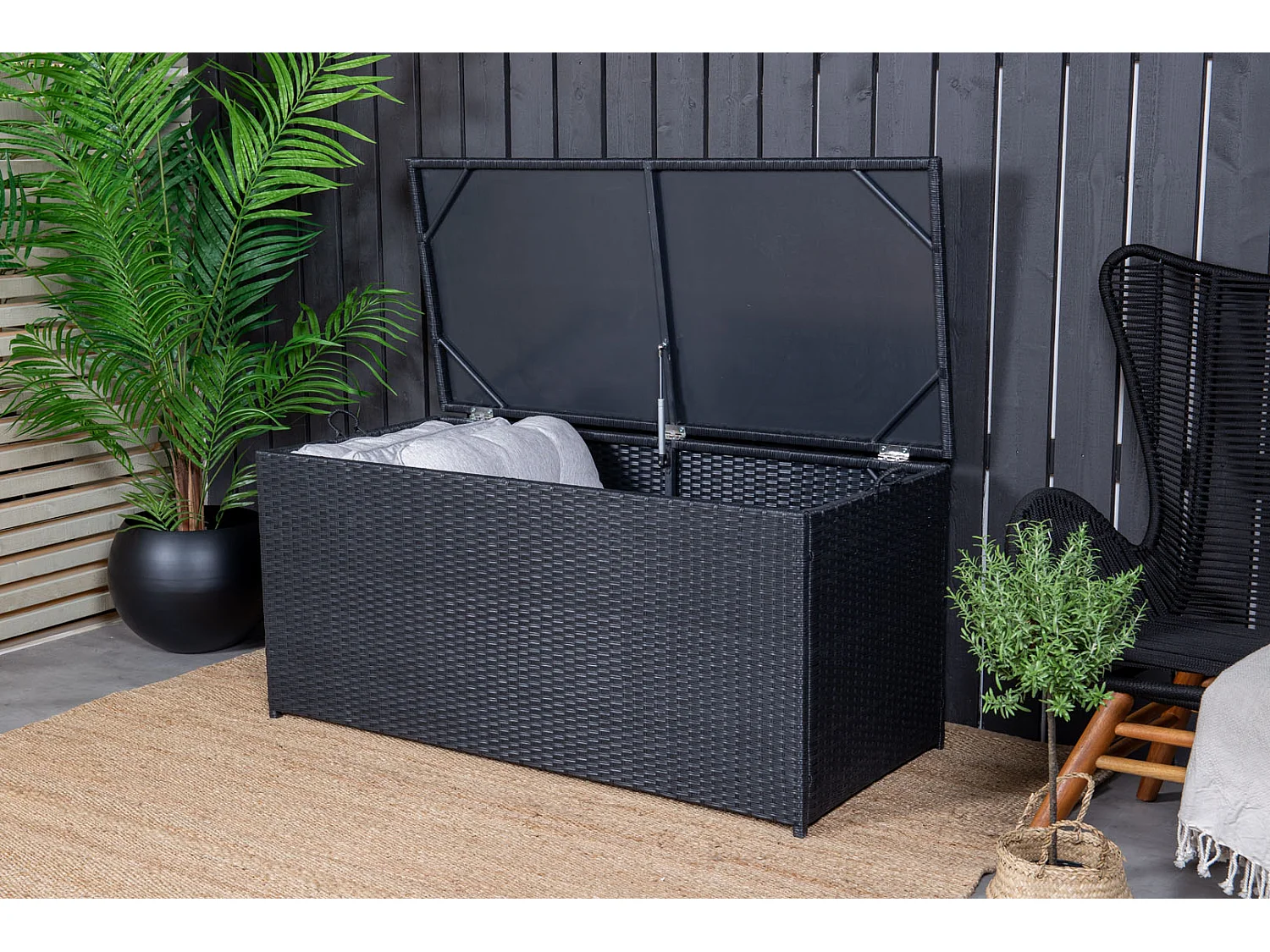 Coffre de Jardin "London" 130cm Noir