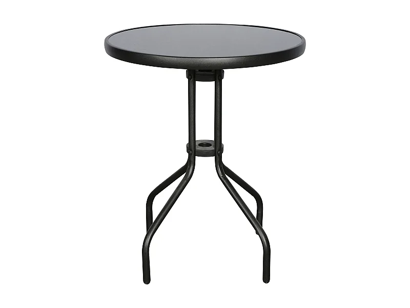 Aske Table basse pour balcon et terrasse, Ø60 cm, noir/noir.