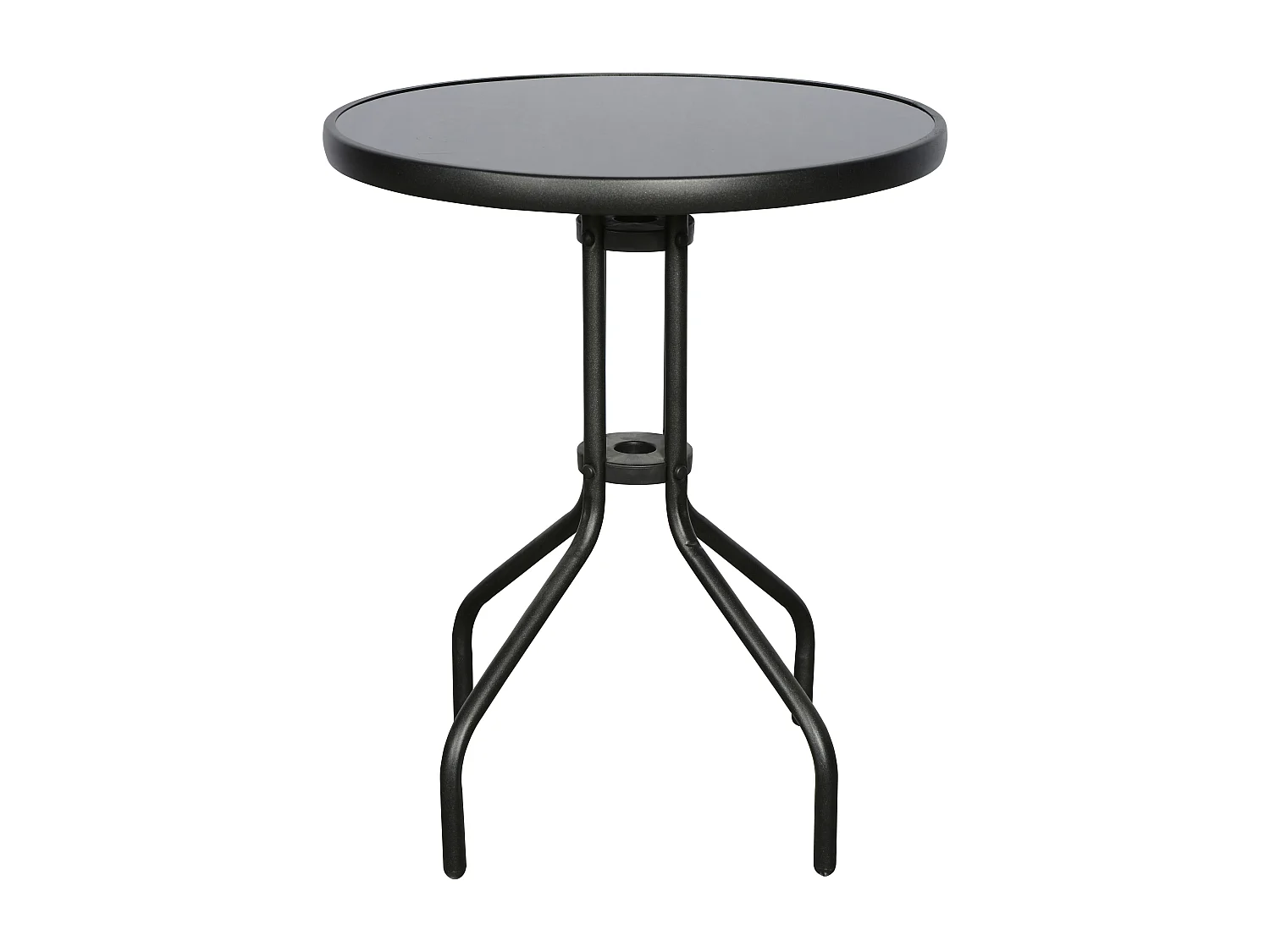 Aske Table basse pour balcon et terrasse, Ø60 cm, noir/noir.