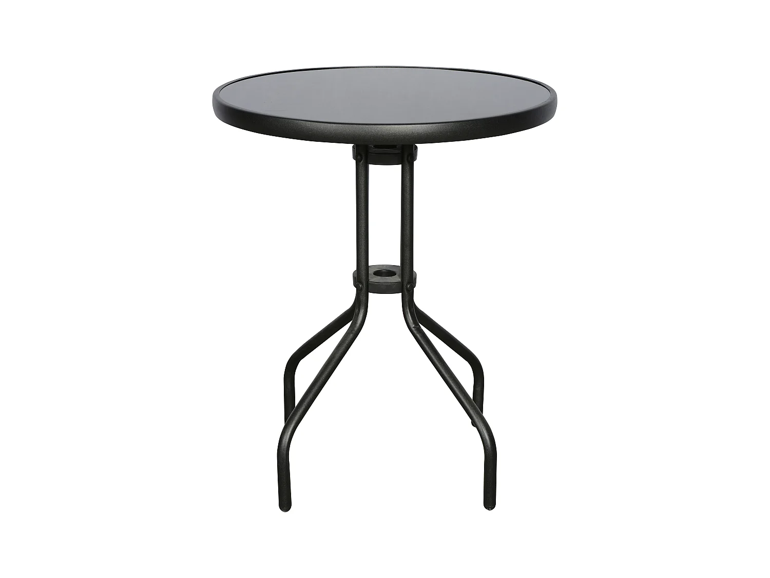 Aske Table basse pour balcon et terrasse, Ø60 cm, noir/noir.