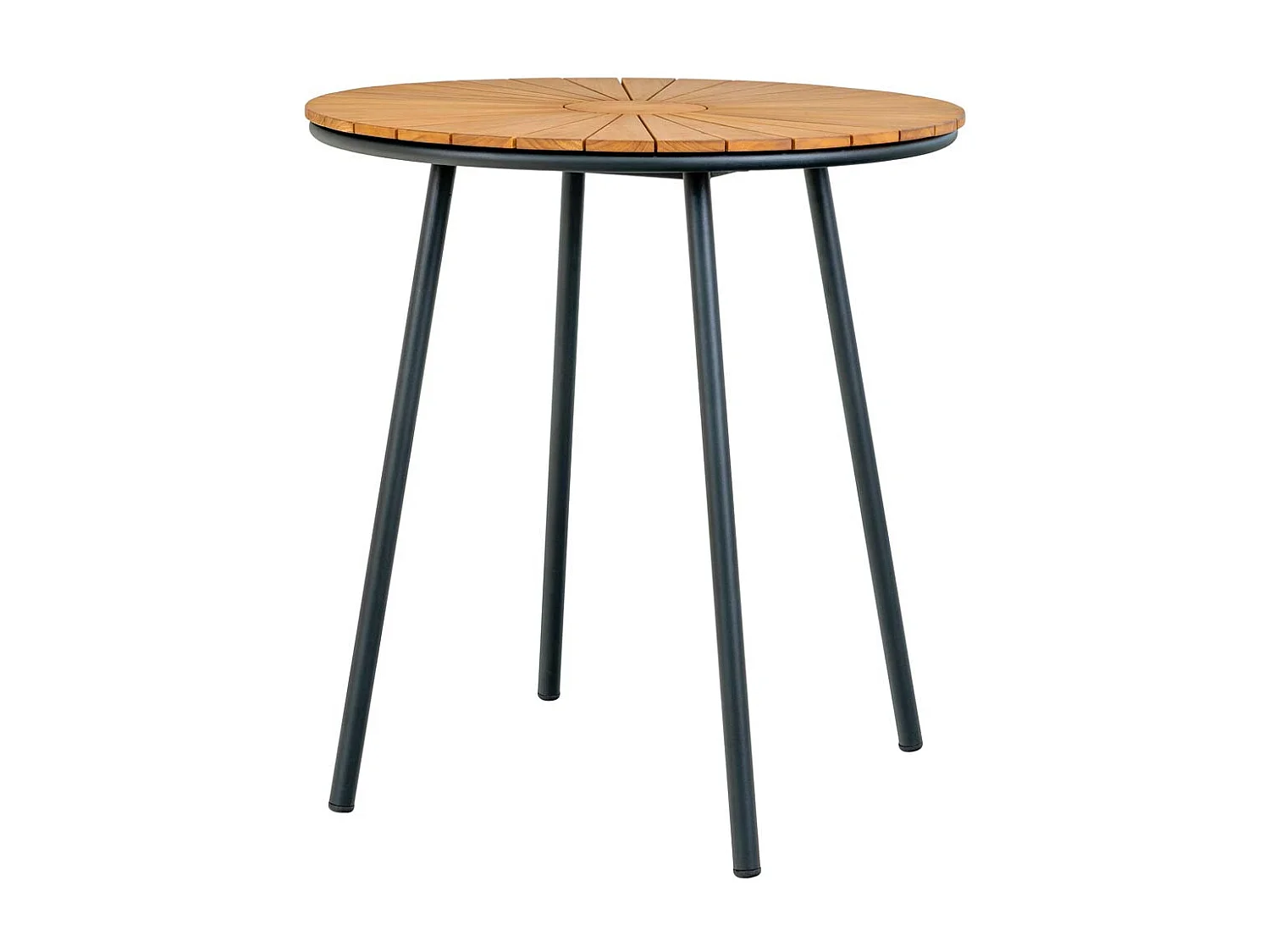 Cleveland Cafetisch Ø70cm Garten Teak,schwarz.