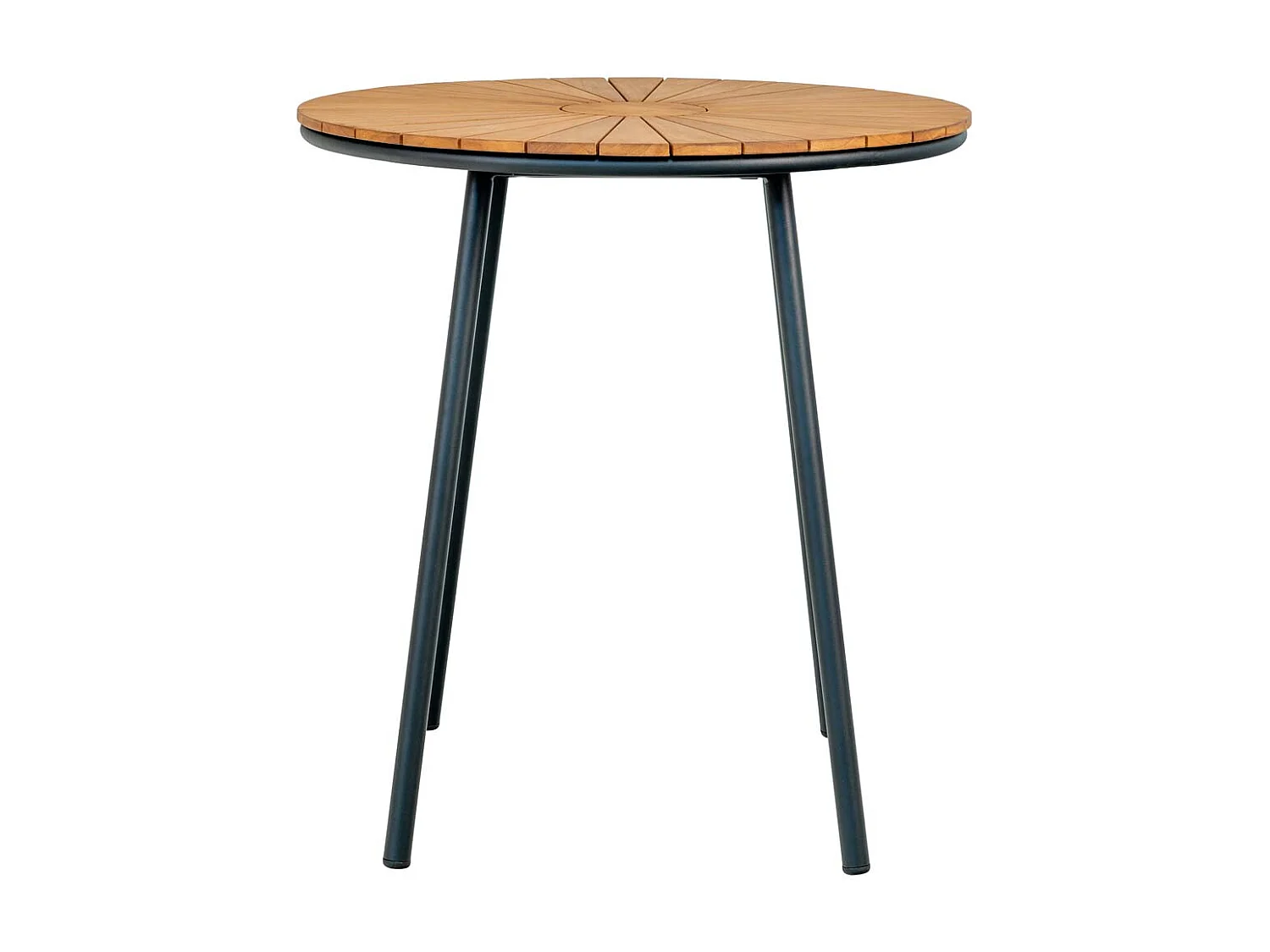 Cleveland Cafetisch Ø70cm Garten Teak,schwarz.