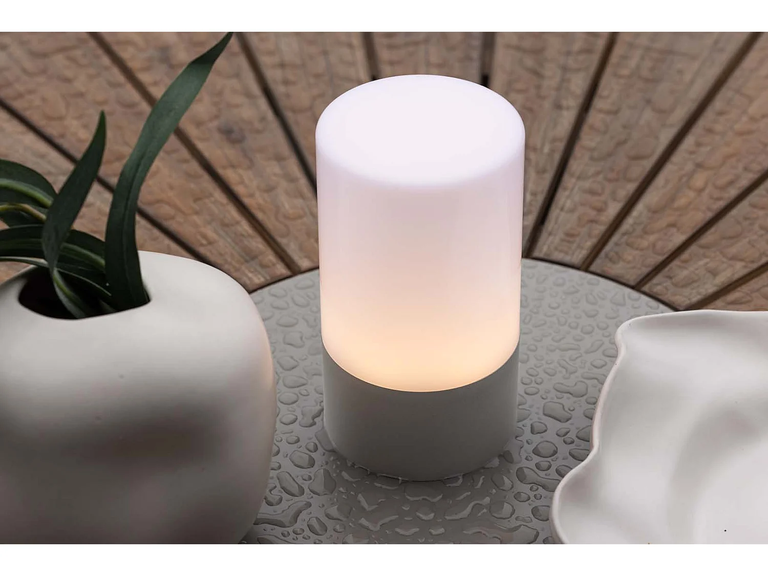 Tubu tafellamp LED buiten grijs.