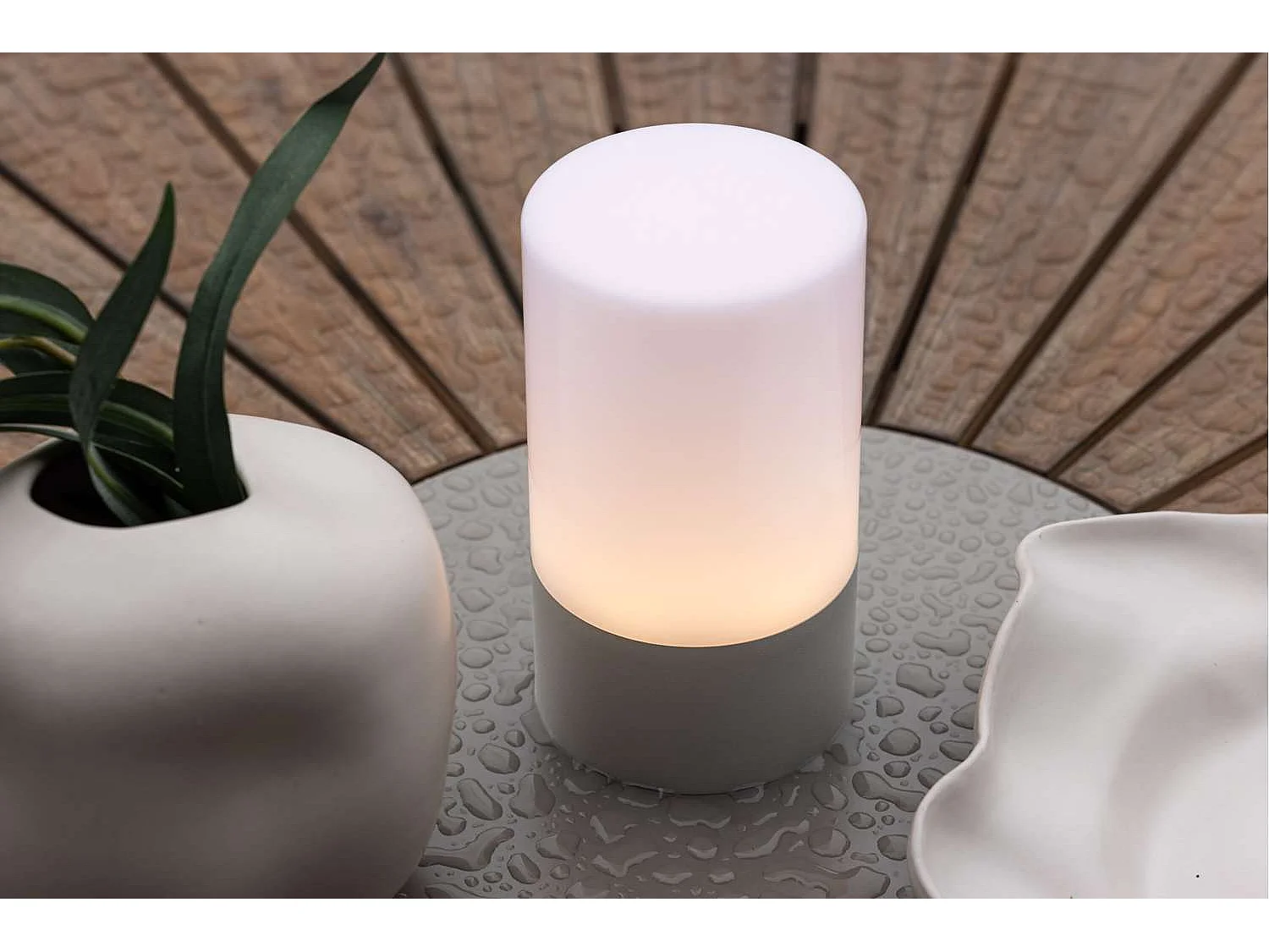 Tubu tafellamp LED buiten grijs.