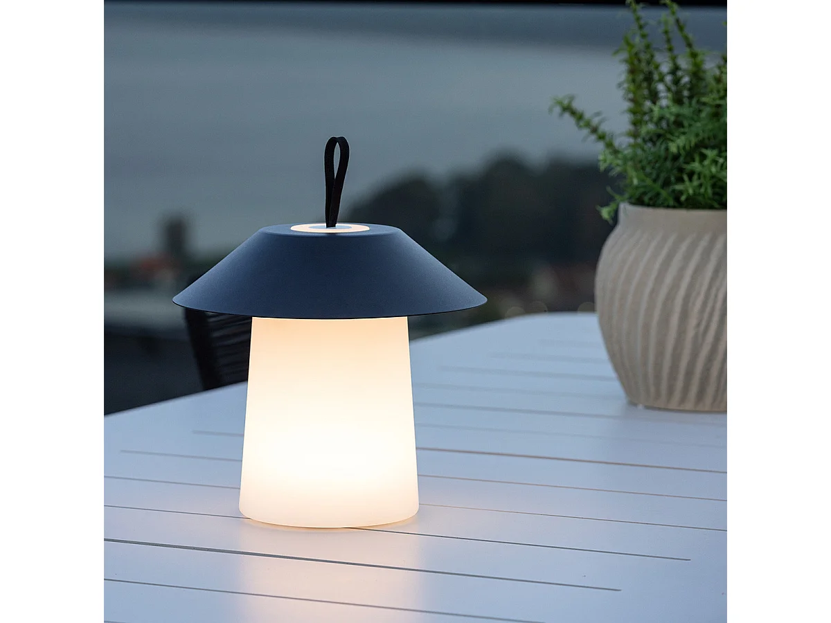 Rubu tafellamp LED buiten zwart.