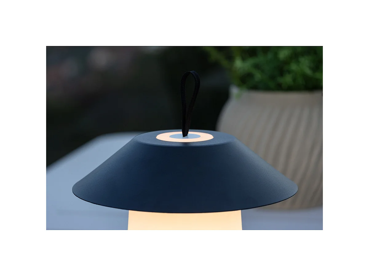 Rubu tafellamp LED buiten zwart.