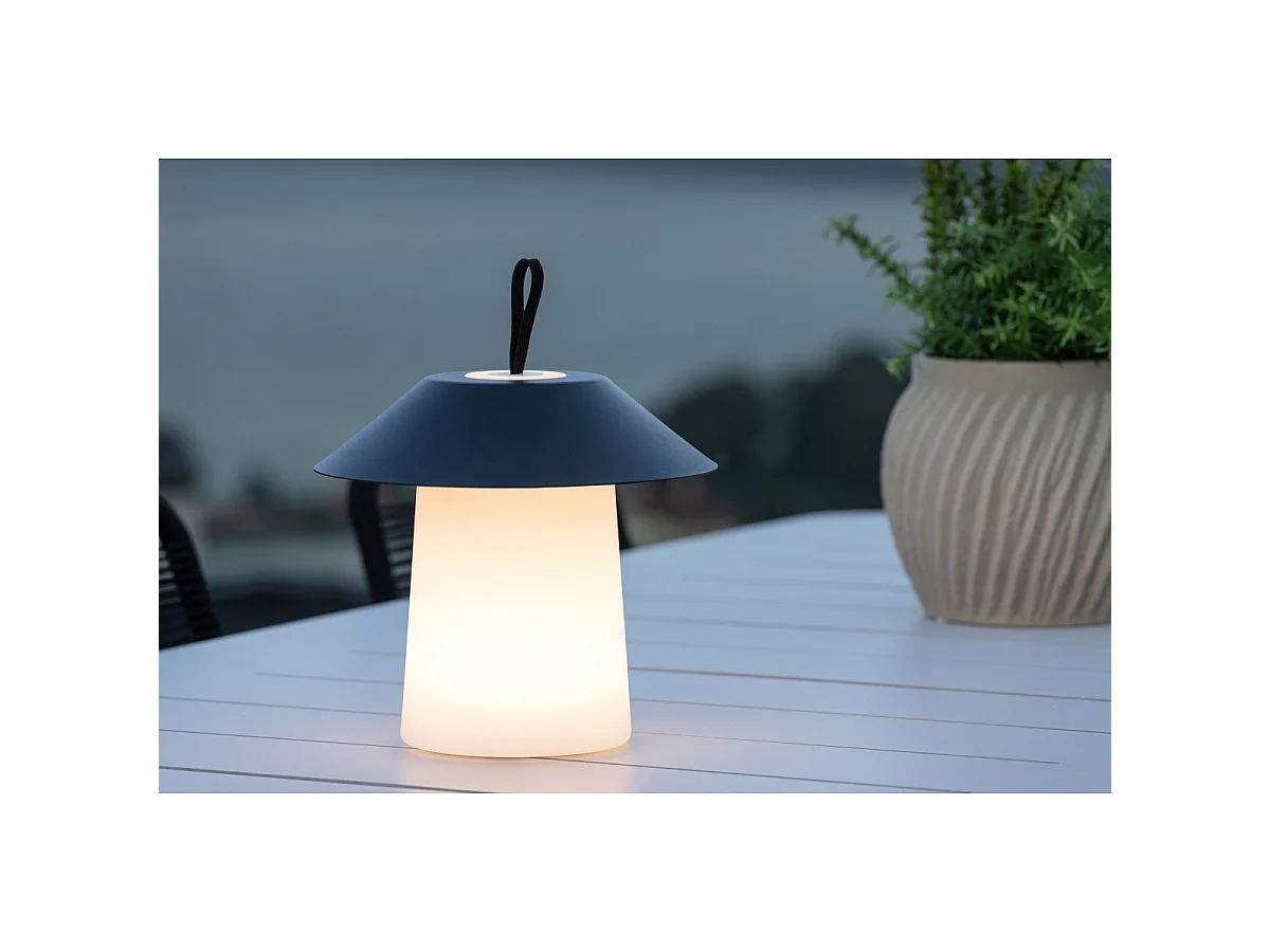 Rubu tafellamp LED buiten zwart.