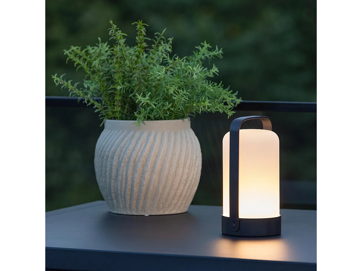 Fern tafellamp LED buiten zwart.