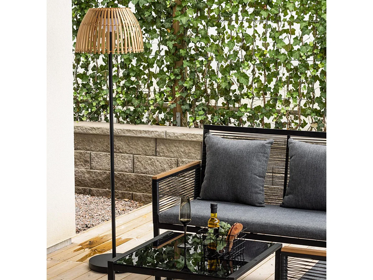 Lampadaire d'Extérieur en Bambou "Mabis" 150cm Naturel