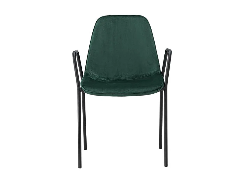 Klädesholmen eetkamerstoel met armleuningen velours groen.