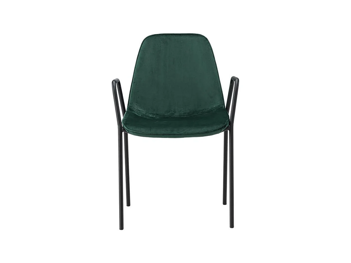 Klädesholmen chaise de salle à manger avec accoudoirs velours vert