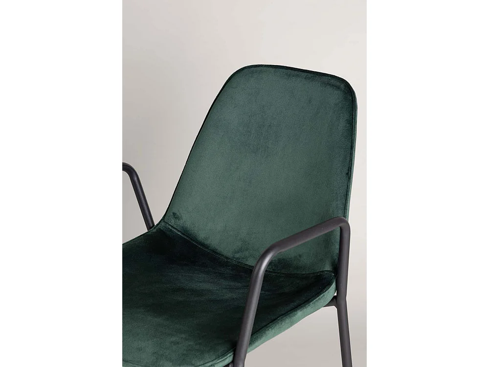 Klädesholmen chaise de salle à manger avec accoudoirs velours vert