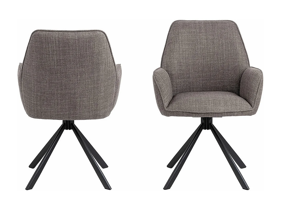 Glenda chaise de salle à manger avec accoudoirs tissu gris clair.