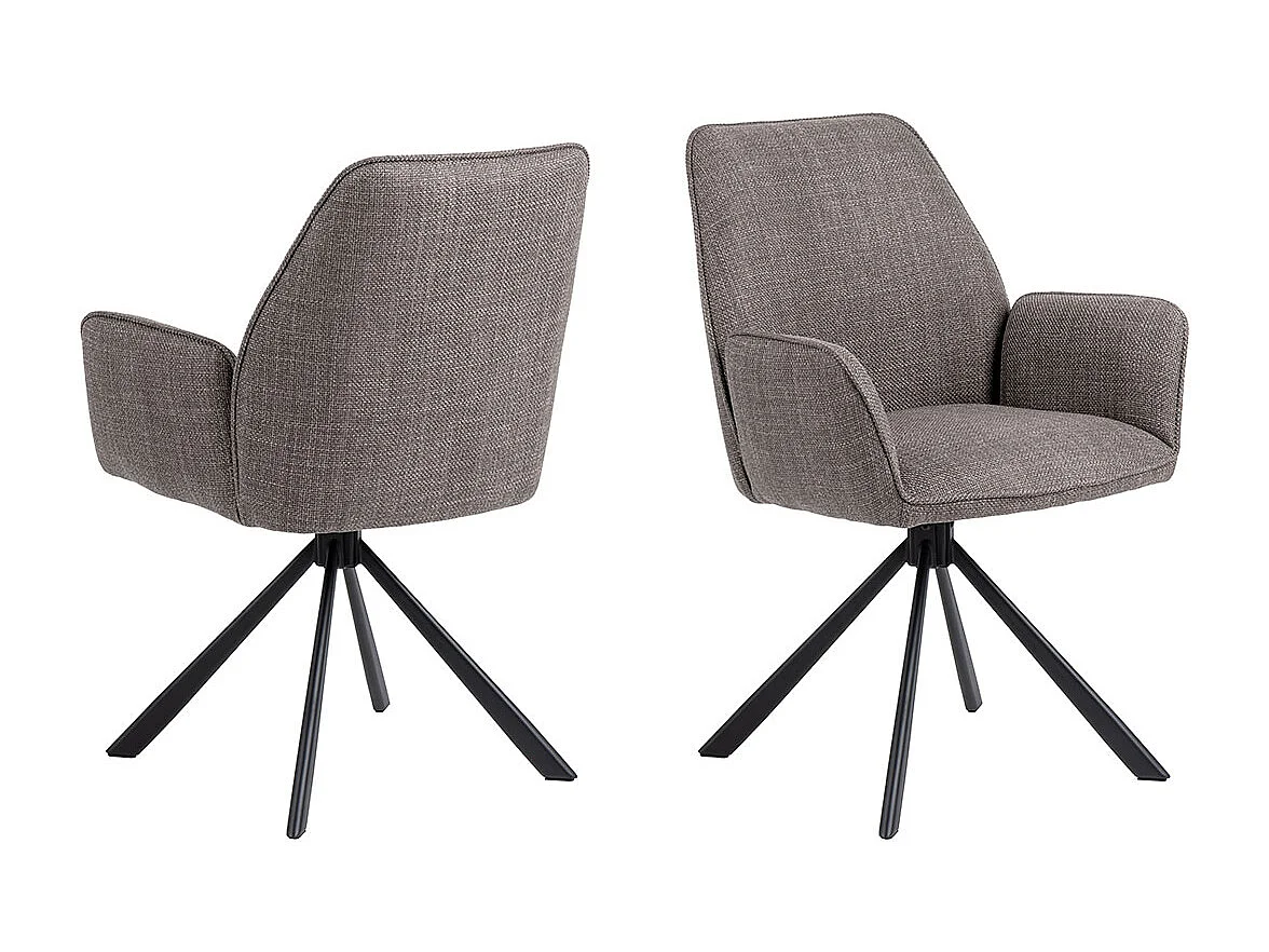 Glenda chaise de salle à manger avec accoudoirs tissu gris clair.