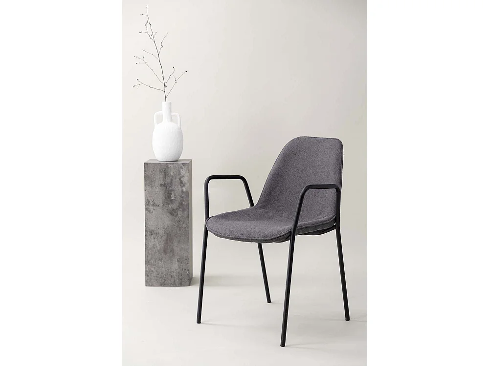 Klädesholmen chaise de salle à manger avec accoudoirs gris foncé