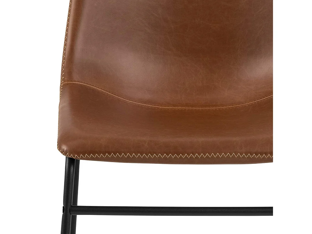 Oreos eetkamerstoel PU kunstleer bruin.