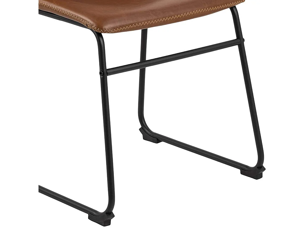 Oreos eetkamerstoel PU kunstleer bruin.