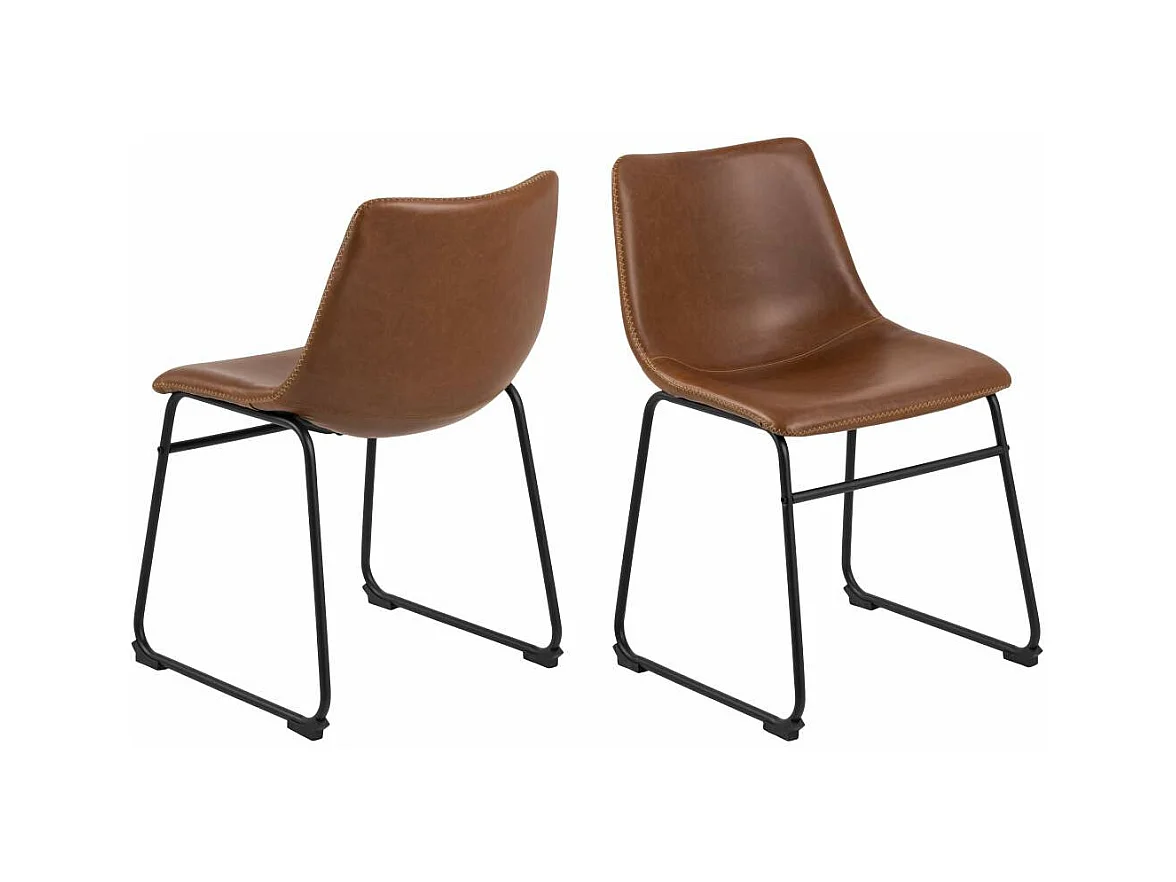 Oregon chaise de salle à manger Simili cuir PU marron.