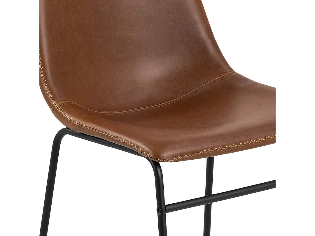 Oreos eetkamerstoel PU kunstleer bruin.