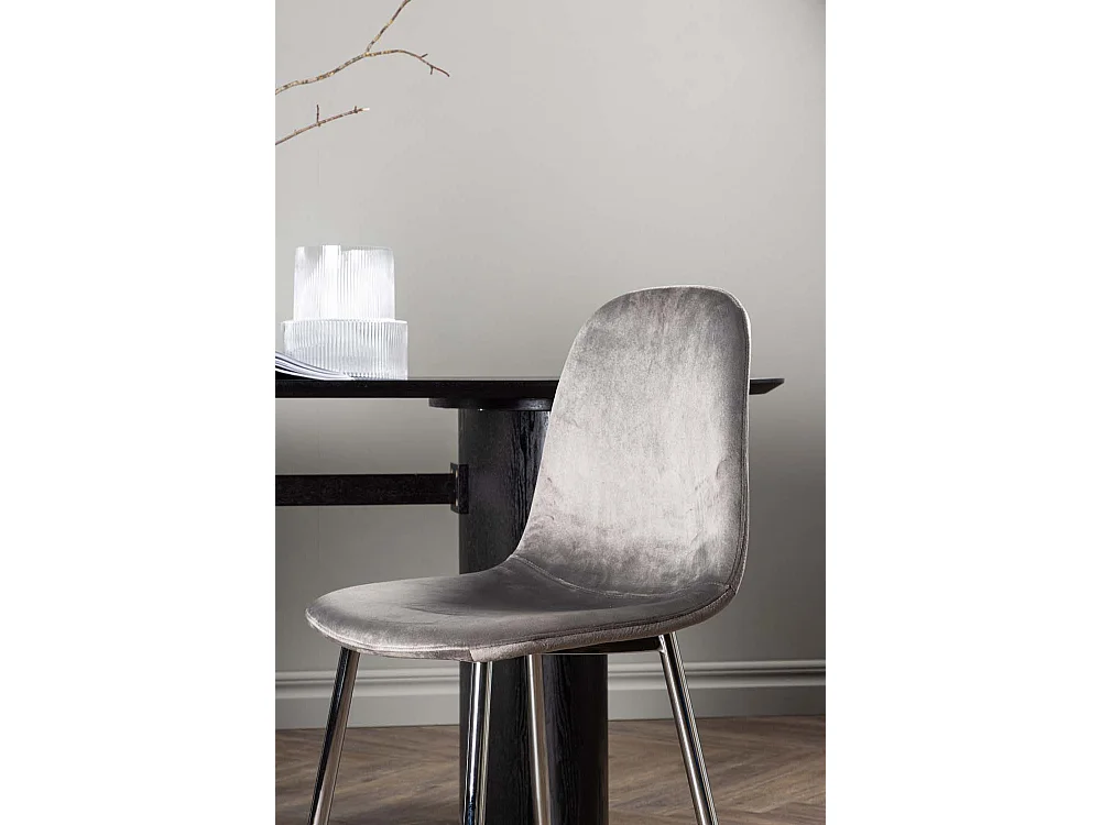 Eva eetkamerstoel velours lichtgrijs.
