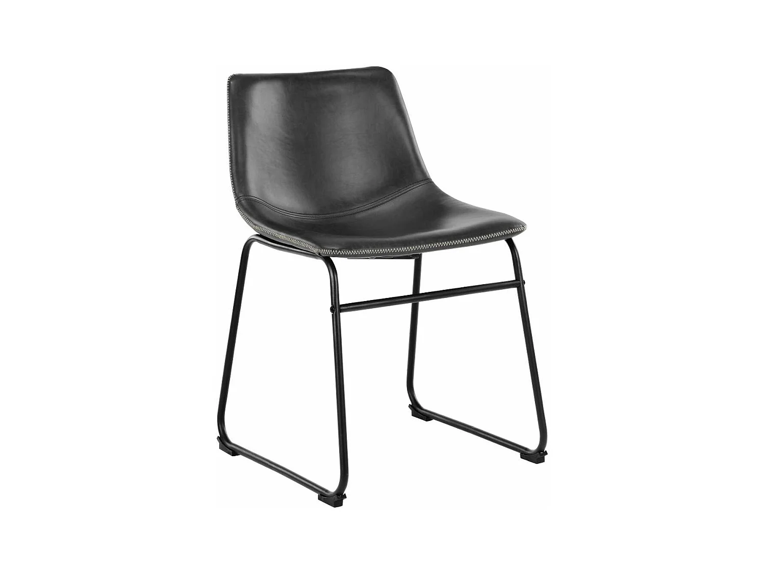 Oregon chaise de salle à manger Simili cuir PU noir.